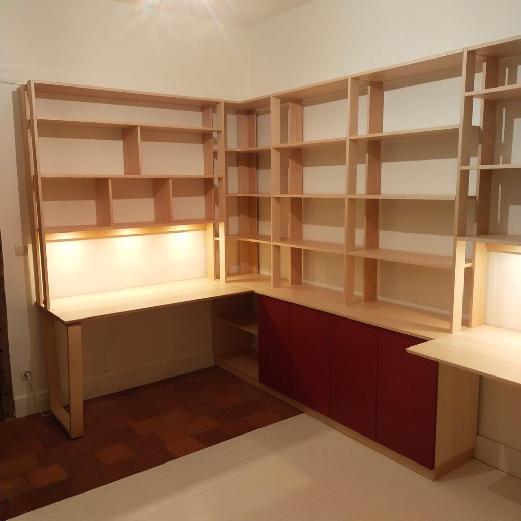 Bureau bibliothèque double