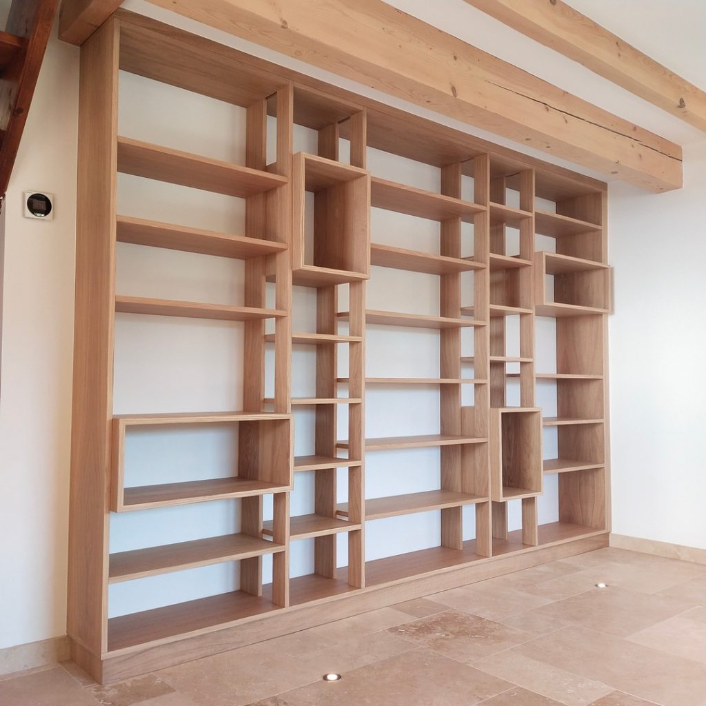 Bibliothèque latté chêne